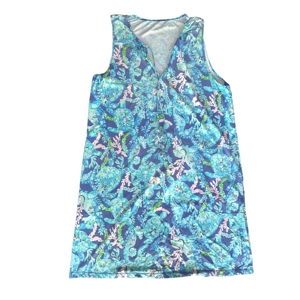 ▶️ Lilly Pulitzer ◀️ Johana Cover Up Pool Beach Dress Sea Turtle Large - Picture 4 of 14